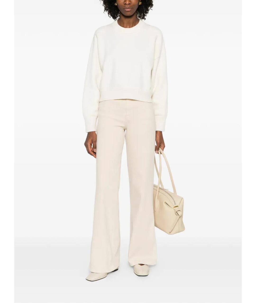 7 FOR ALL MANKIND Бежевые хлопковые прямые джинсы, фото 2