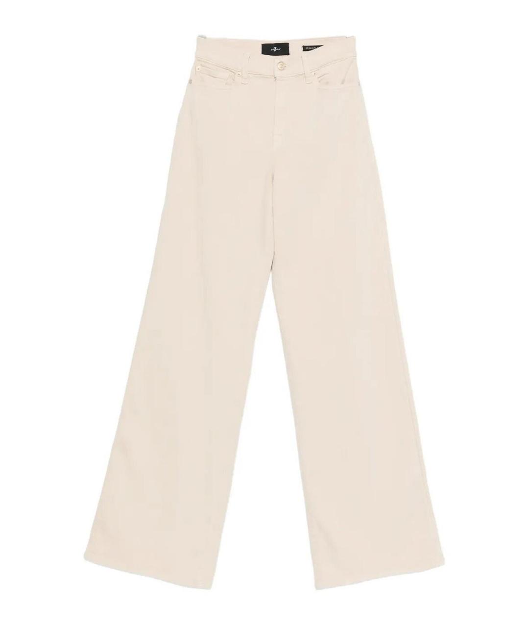 7 FOR ALL MANKIND Бежевые хлопковые прямые джинсы, фото 1