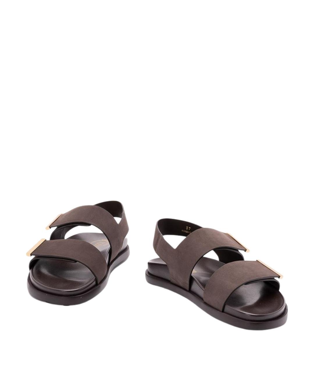 TOD'S Коричневые кожаные сандалии, фото 2