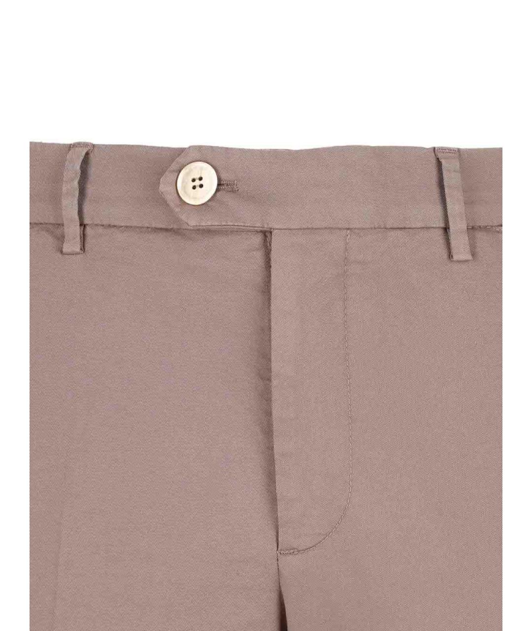 BRUNELLO CUCINELLI Бежевые хлопковые повседневные брюки, фото 4