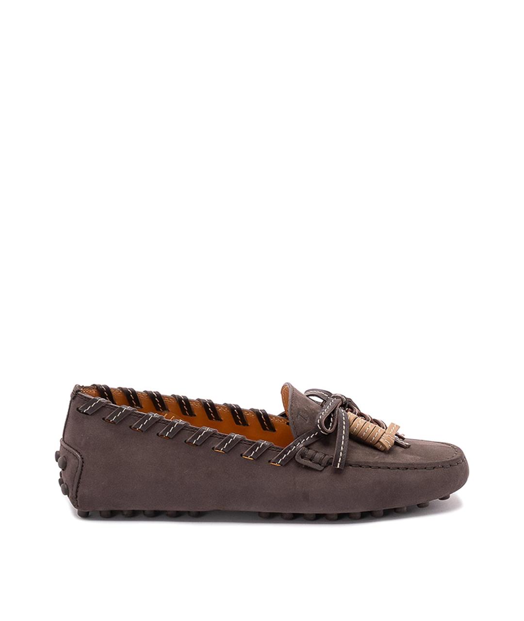 TOD'S Коричневые замшевые лоферы, фото 1