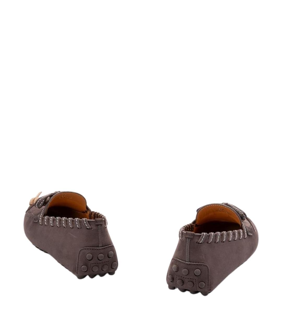 TOD'S Коричневые замшевые лоферы, фото 3