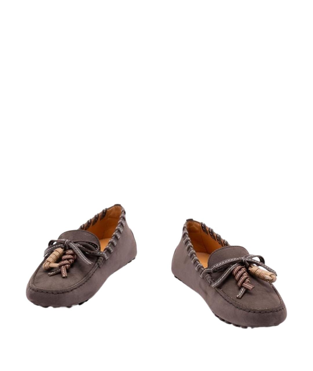 TOD'S Коричневые замшевые лоферы, фото 2