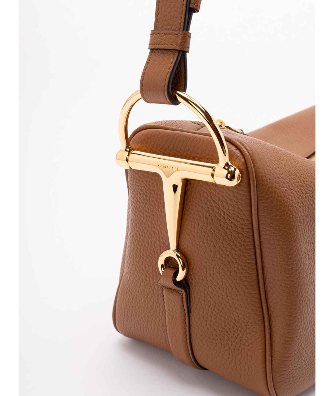 GUCCI Коричневая кожаная сумка через плечо, фото 4