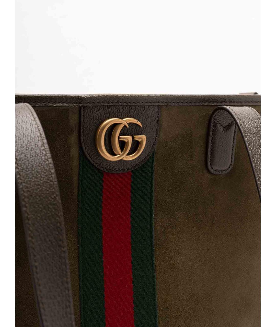 GUCCI Коричневая замшевая сумка тоут, фото 4