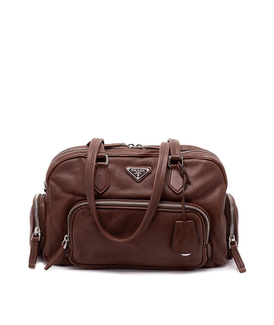 PRADA Коричневая кожаная сумка через плечо, фото 1