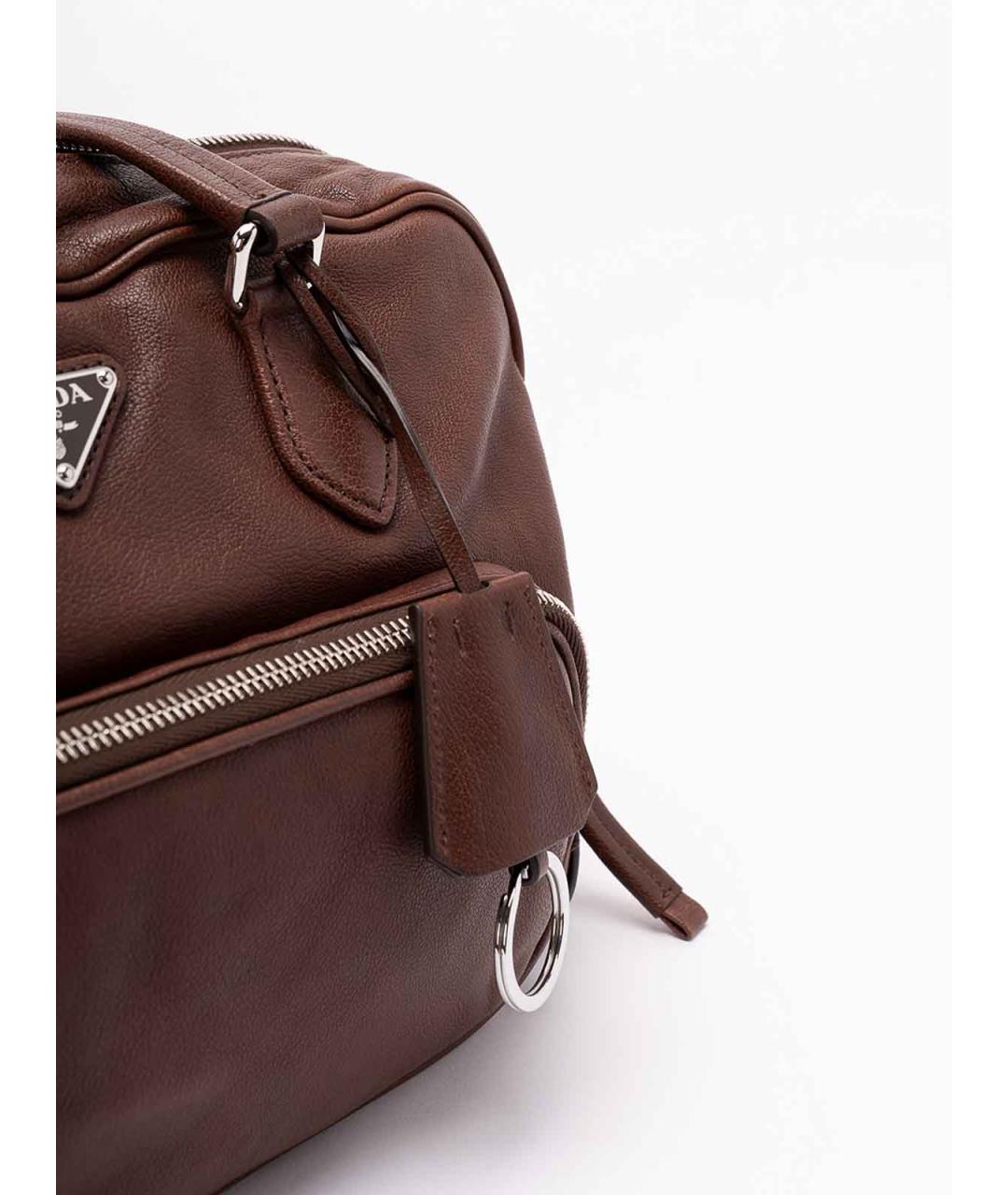PRADA Коричневая кожаная сумка через плечо, фото 5