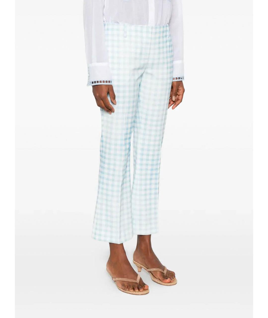 ERMANNO SCERVINO Голубые вискозные брюки узкие, фото 2