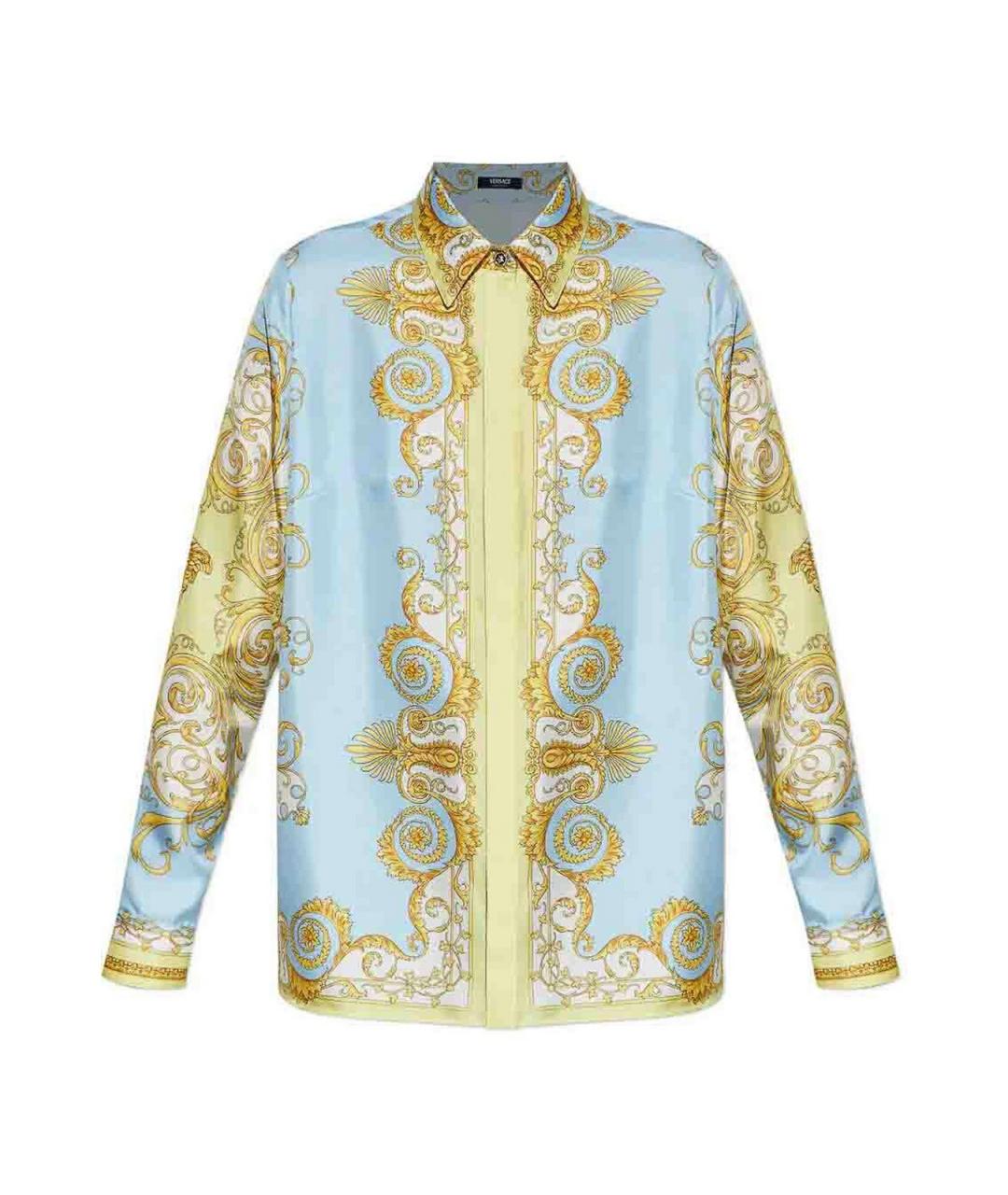 VERSACE Голубая шелковая рубашка, фото 1