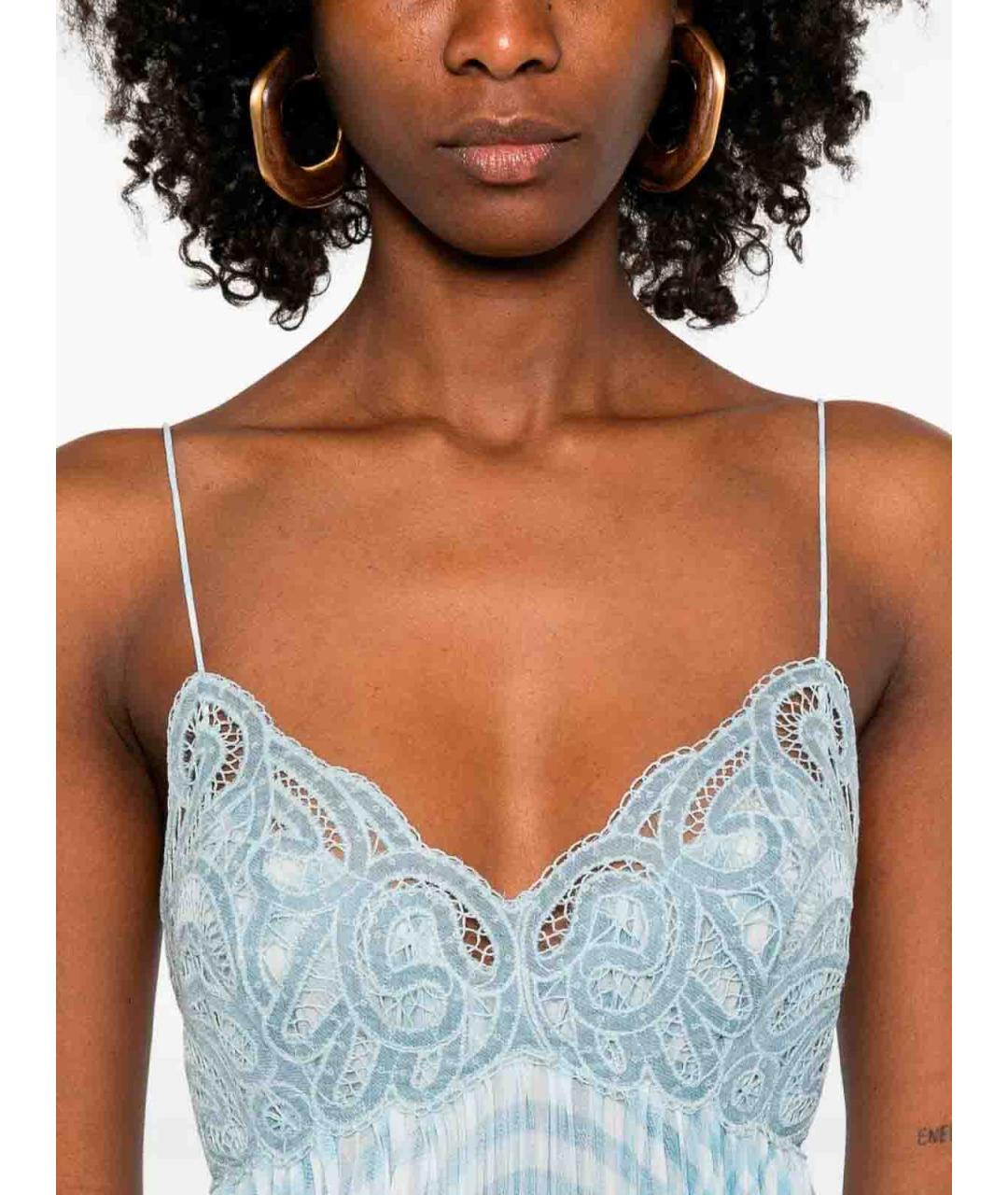 ERMANNO SCERVINO Голубое синтетическое повседневное платье, фото 5