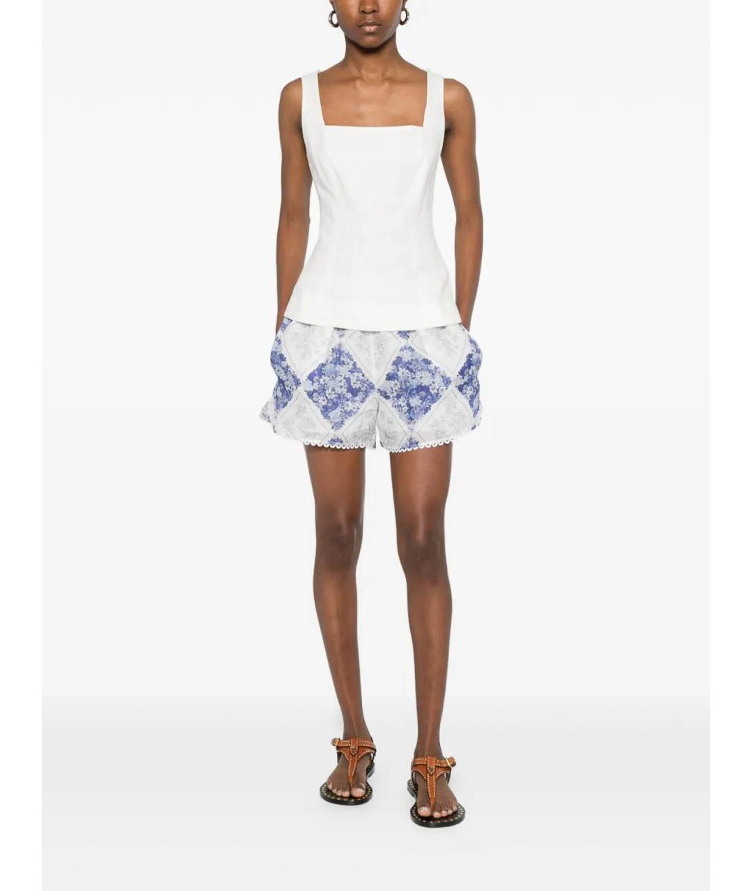 TWIN-SET Синие вискозные шорты, фото 2