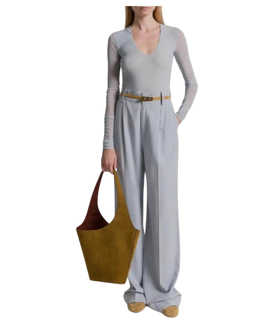 ALBERTA FERRETTI Голубые вискозные брюки широкие, фото 2