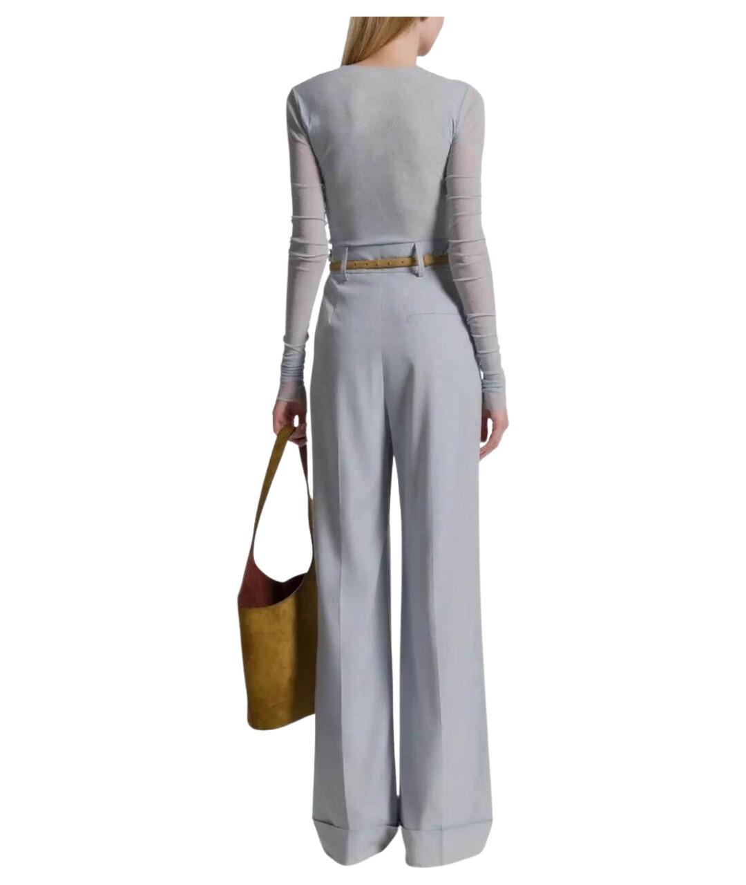 ALBERTA FERRETTI Голубые вискозные брюки широкие, фото 3