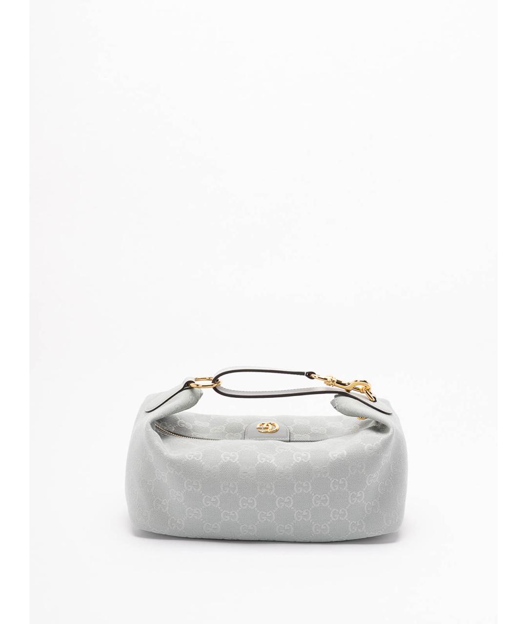 GUCCI Голубая тканевая сумка с короткими ручками, фото 2
