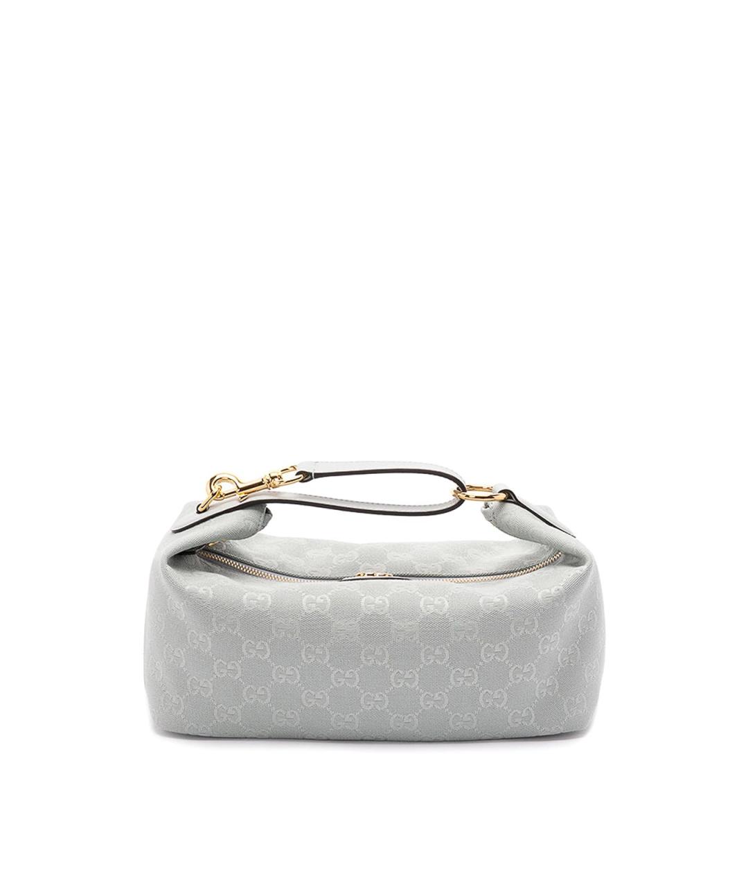 GUCCI Голубая тканевая сумка с короткими ручками, фото 1