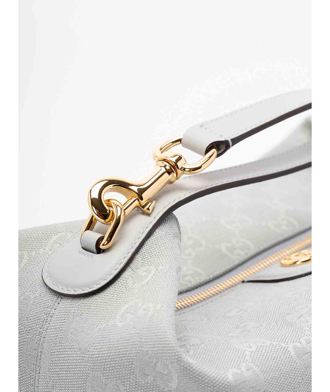 GUCCI Голубая тканевая сумка с короткими ручками, фото 4