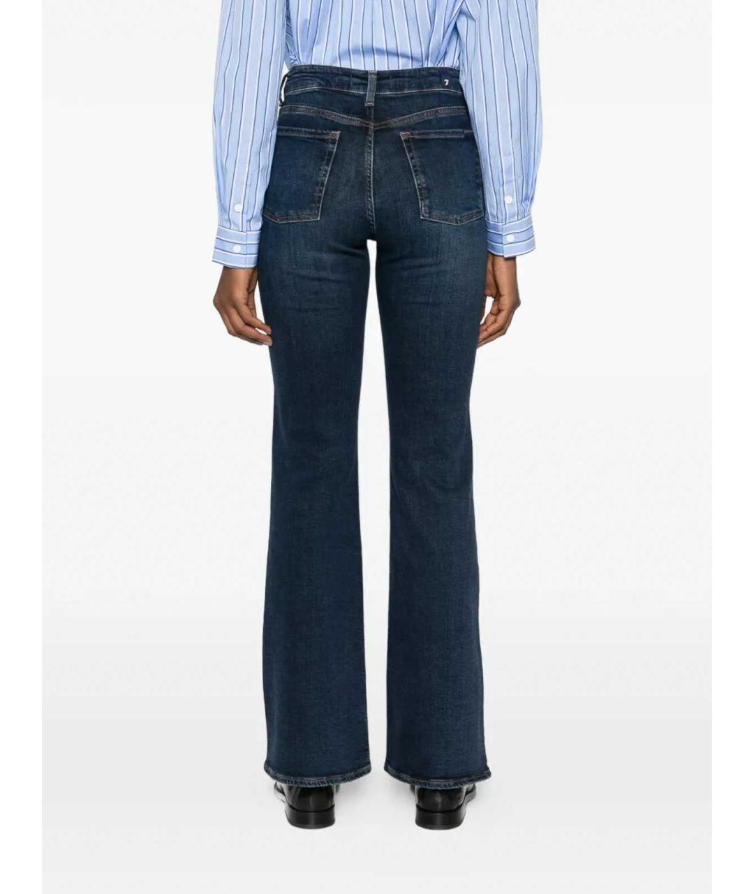 7 FOR ALL MANKIND Синие хлопковые джинсы клеш, фото 4