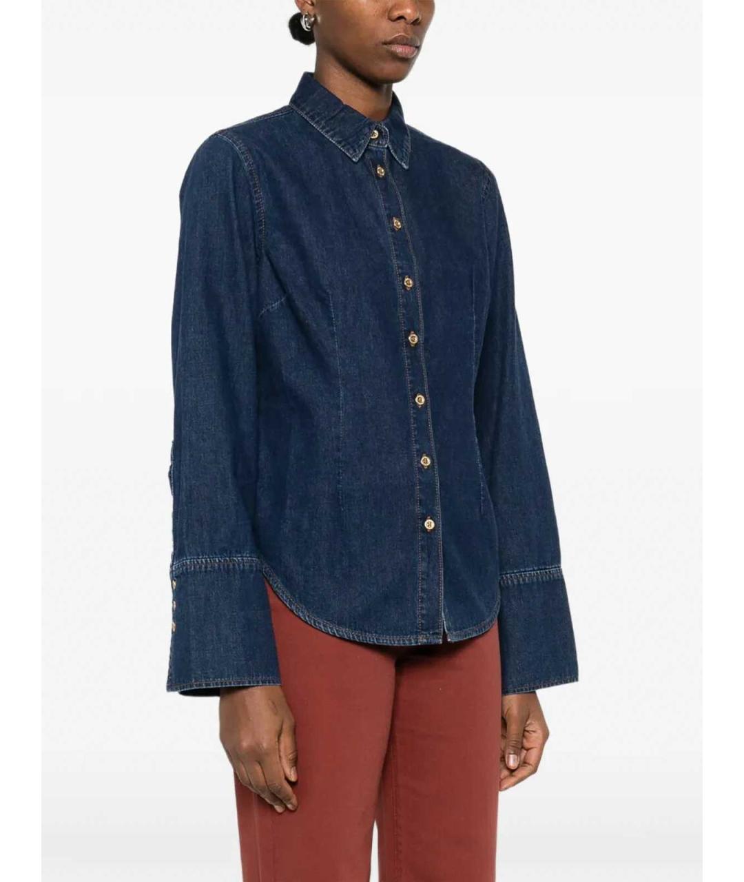 7 FOR ALL MANKIND Синяя хлопковая рубашка, фото 4