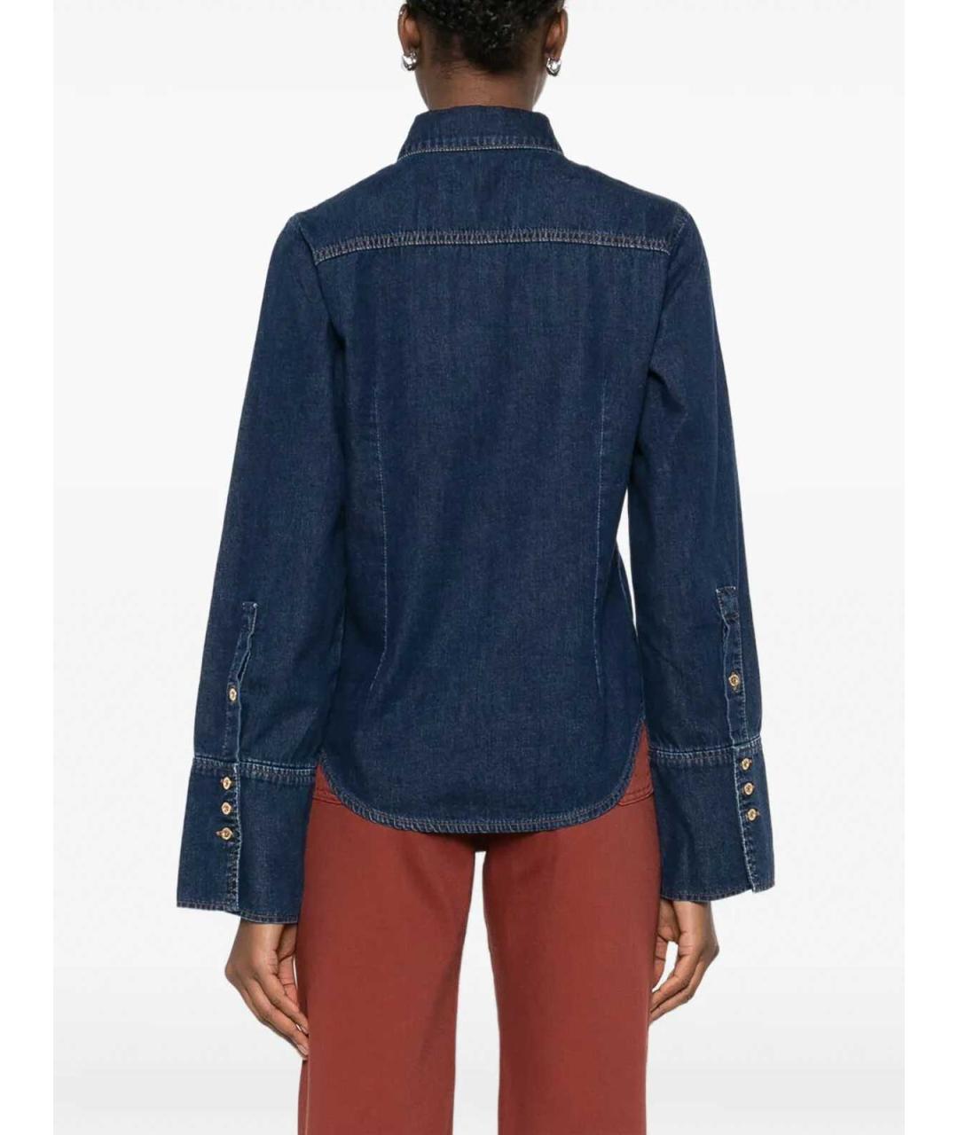 7 FOR ALL MANKIND Синяя хлопковая рубашка, фото 5