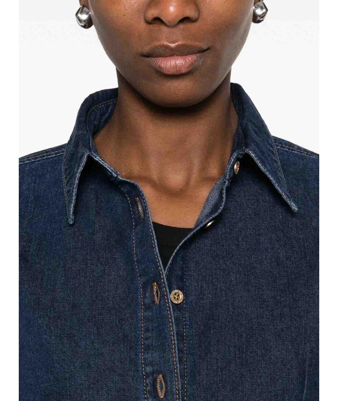 7 FOR ALL MANKIND Синяя хлопковая рубашка, фото 3