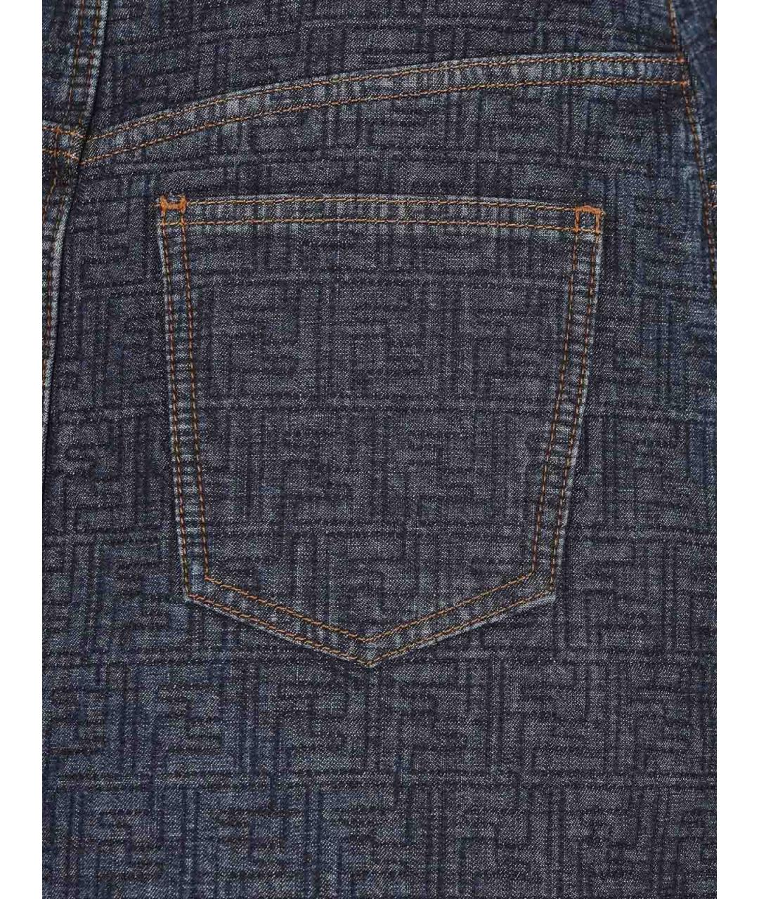 FENDI Синяя хлопковая юбка миди, фото 4