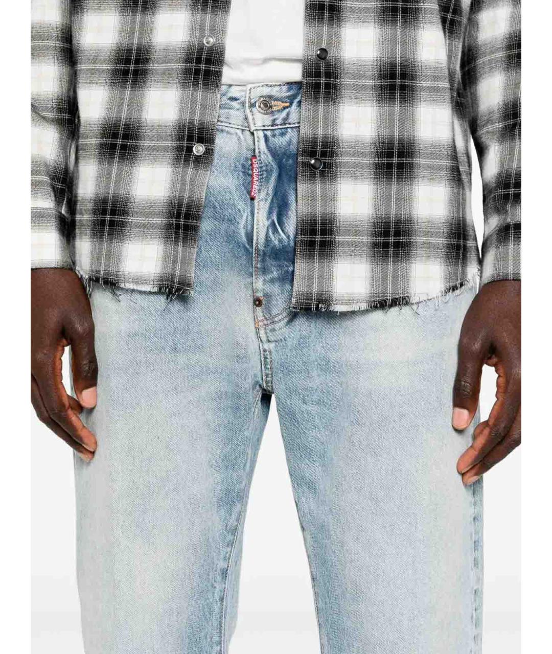 DSQUARED2 Синие хлопковые прямые джинсы, фото 5