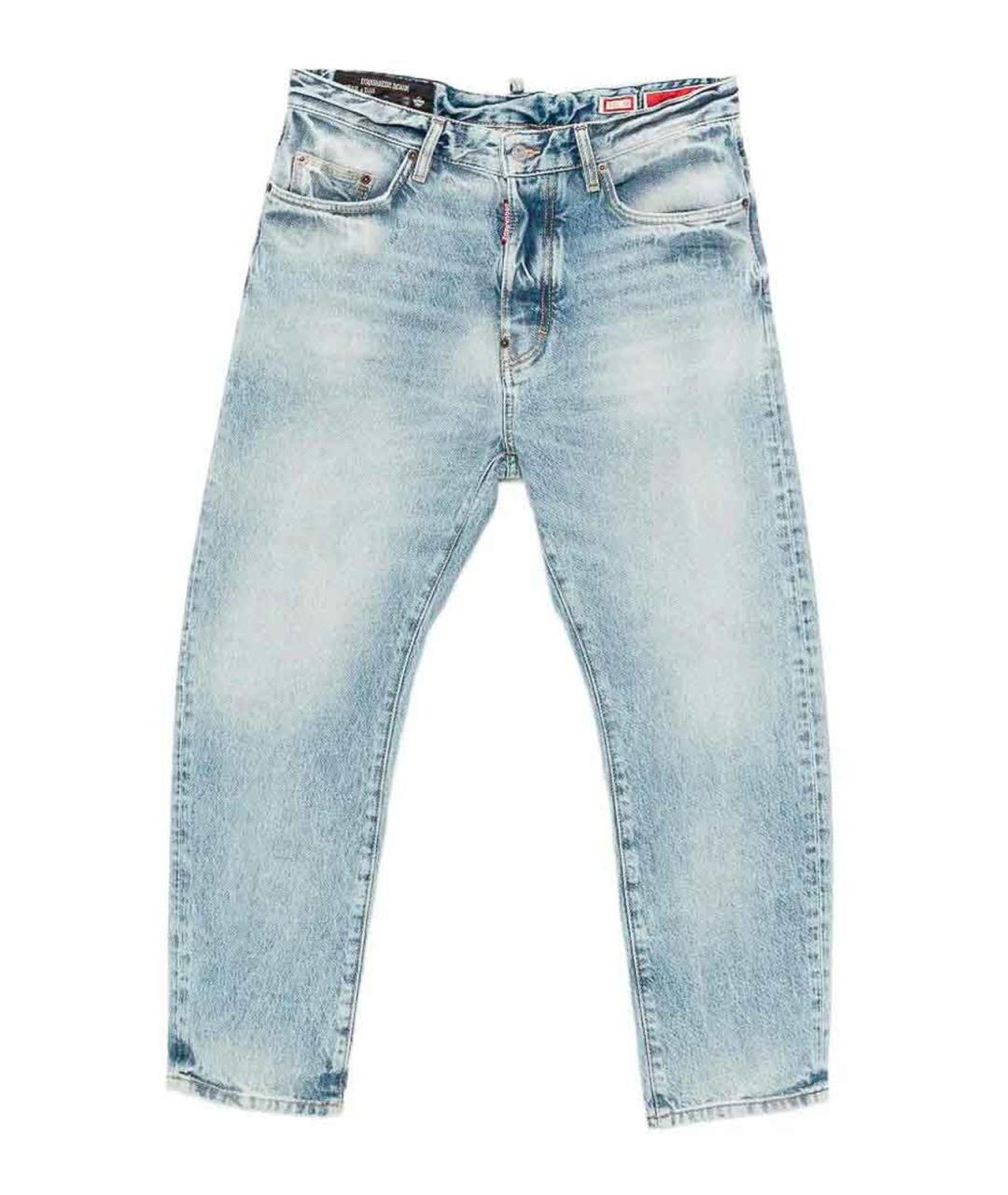DSQUARED2 Синие хлопковые прямые джинсы, фото 1