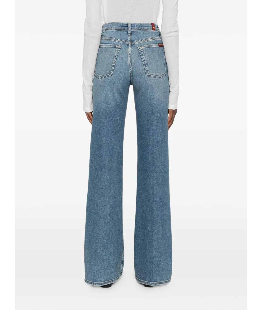 7 FOR ALL MANKIND Темно-синие хлопковые прямые джинсы, фото 5