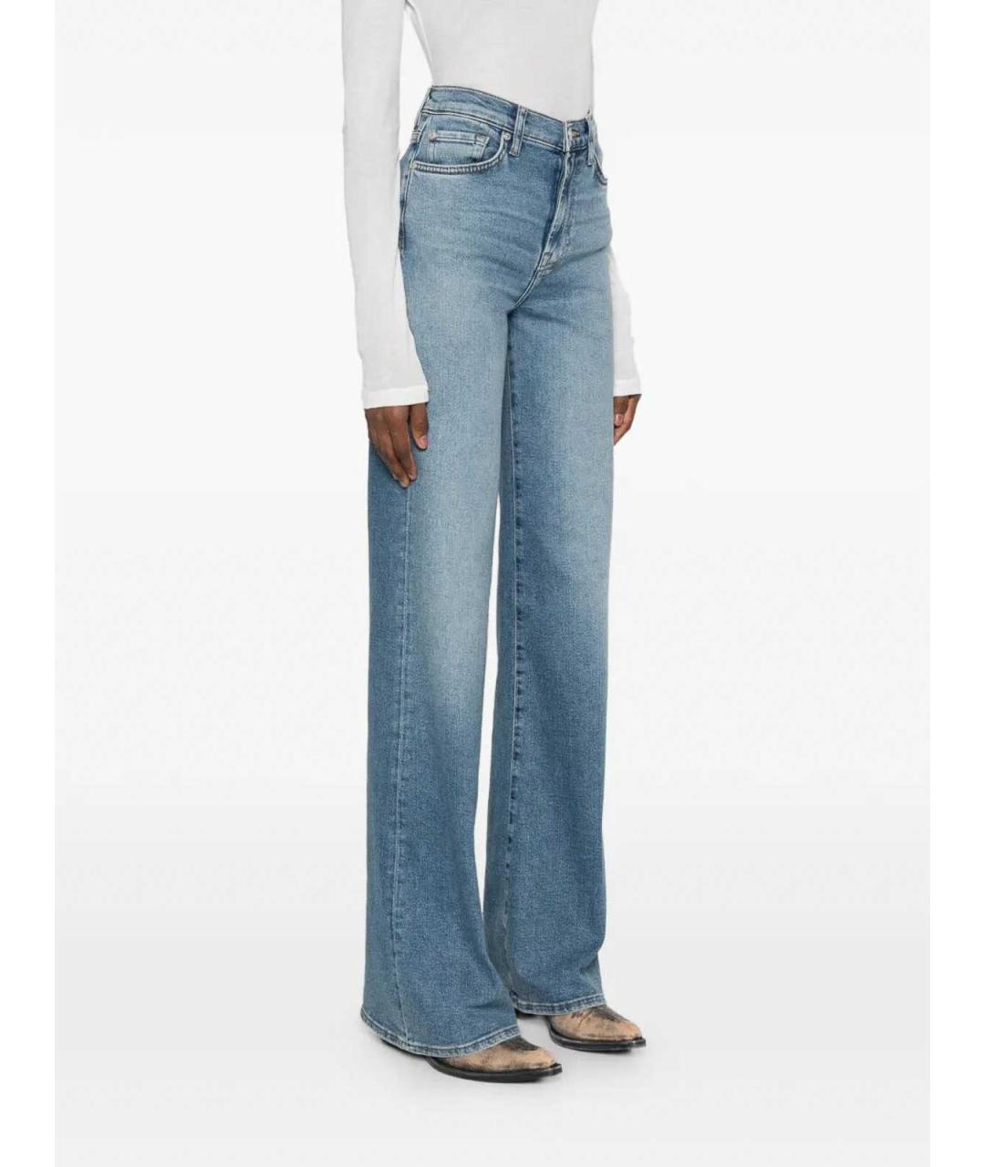 7 FOR ALL MANKIND Темно-синие хлопковые прямые джинсы, фото 3