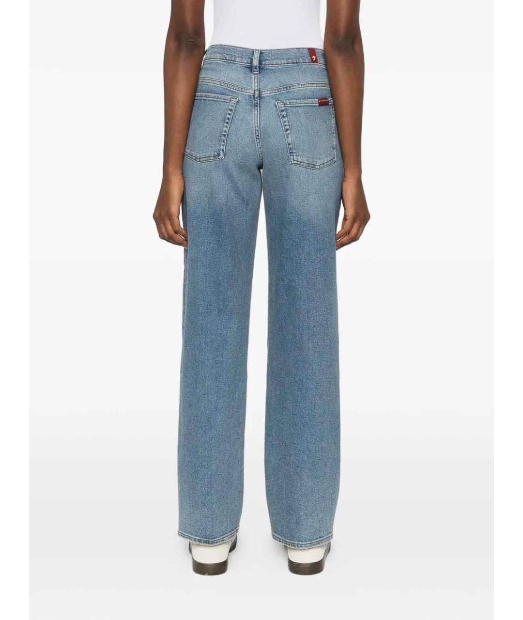7 FOR ALL MANKIND Темно-синие хлопко-льняные прямые джинсы, фото 3