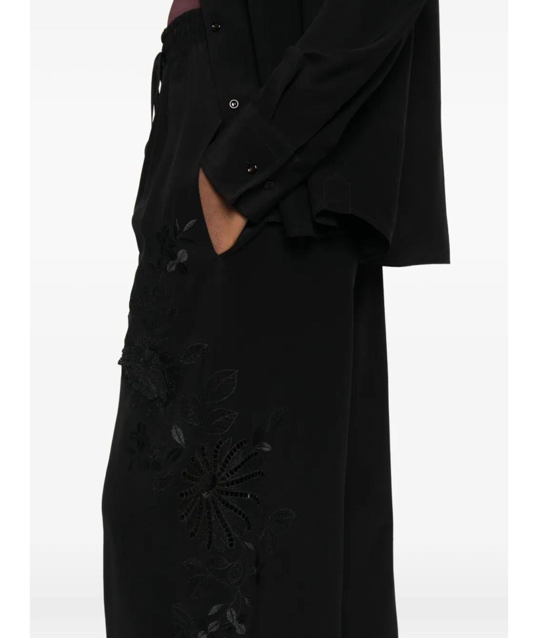 ERMANNO SCERVINO Черные шелковые брюки широкие, фото 4