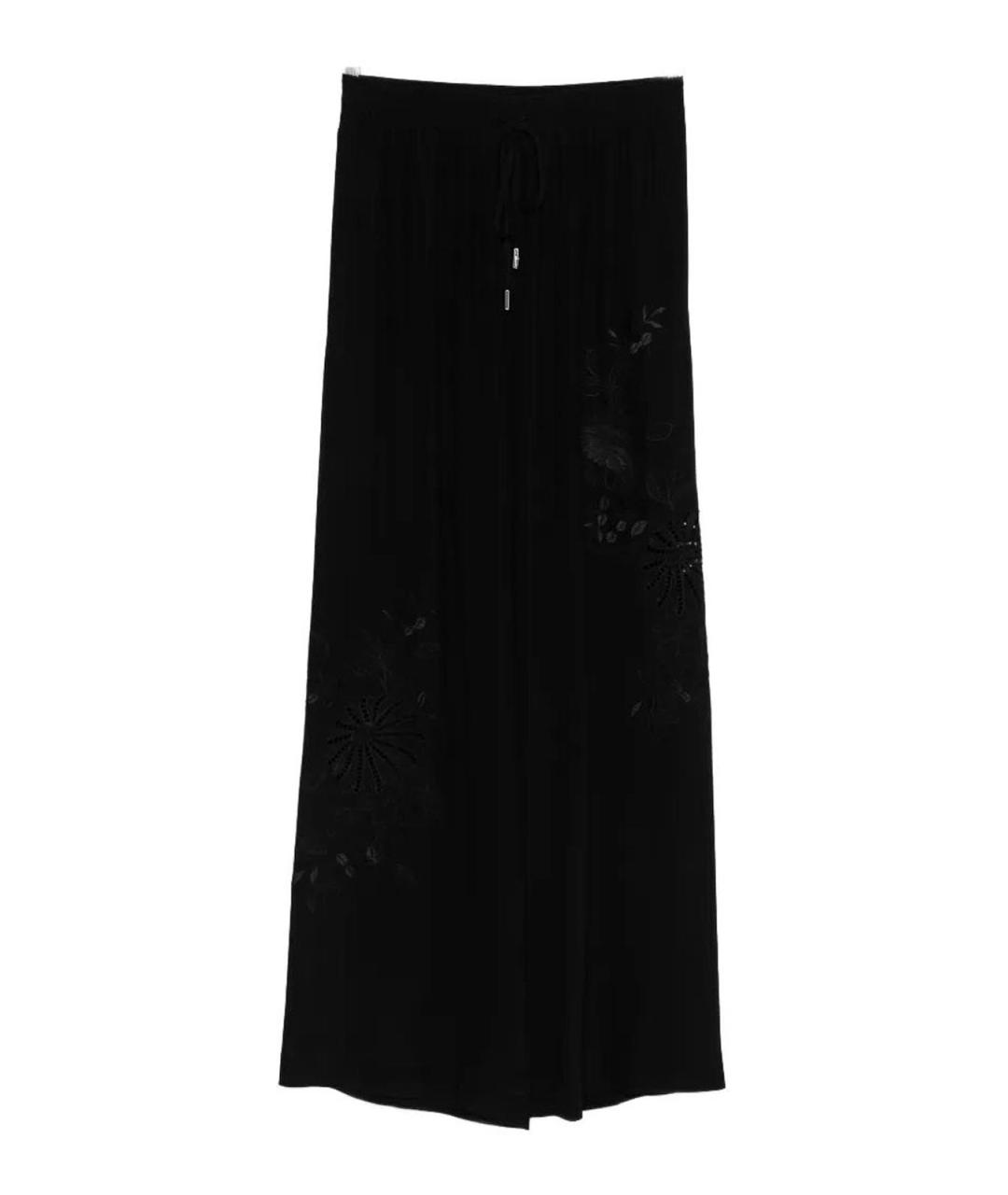 ERMANNO SCERVINO Черные шелковые брюки широкие, фото 1