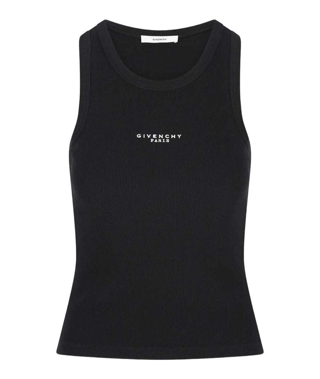GIVENCHY Черная хлопко-эластановая майка, фото 1