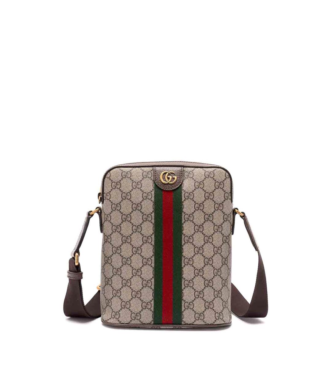 GUCCI Бежевая тканевая сумка на плечо, фото 1