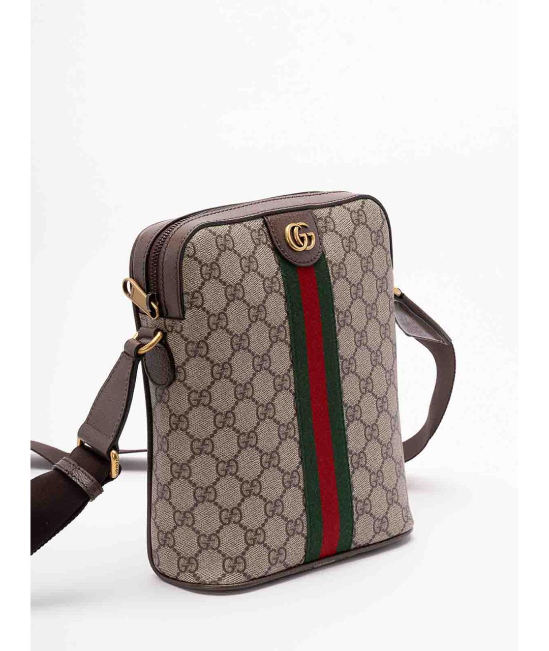 GUCCI Бежевая тканевая сумка на плечо, фото 3