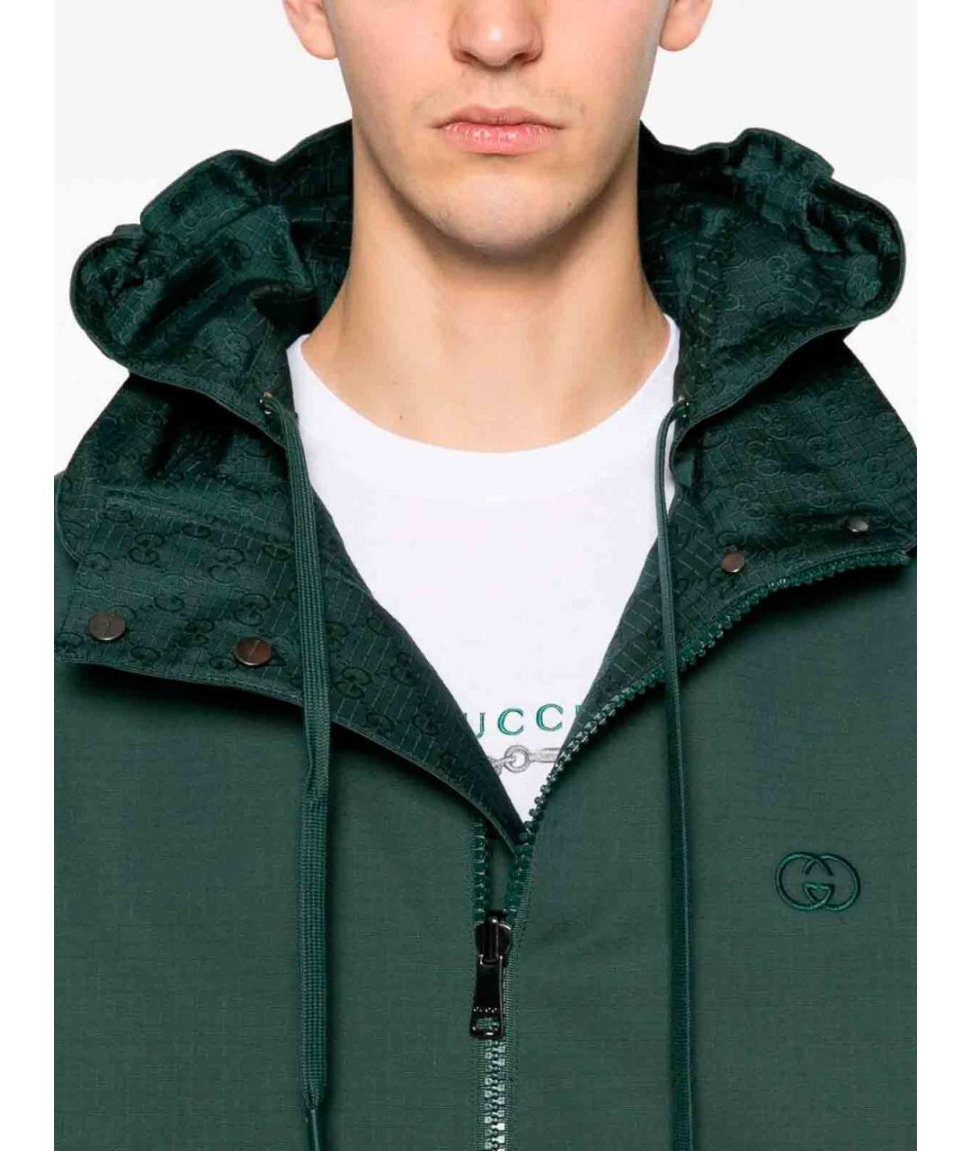 GUCCI Зеленая полиамидовая куртка, фото 5