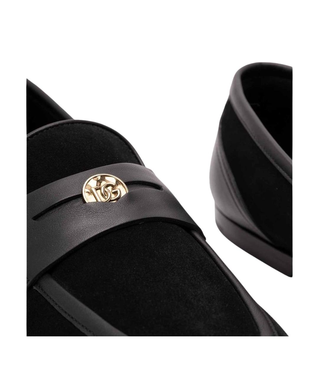 DOLCE&GABBANA Черные замшевые лоферы, фото 5