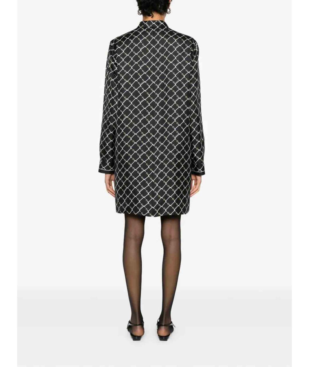 GUCCI Черное шелковое повседневное платье, фото 3