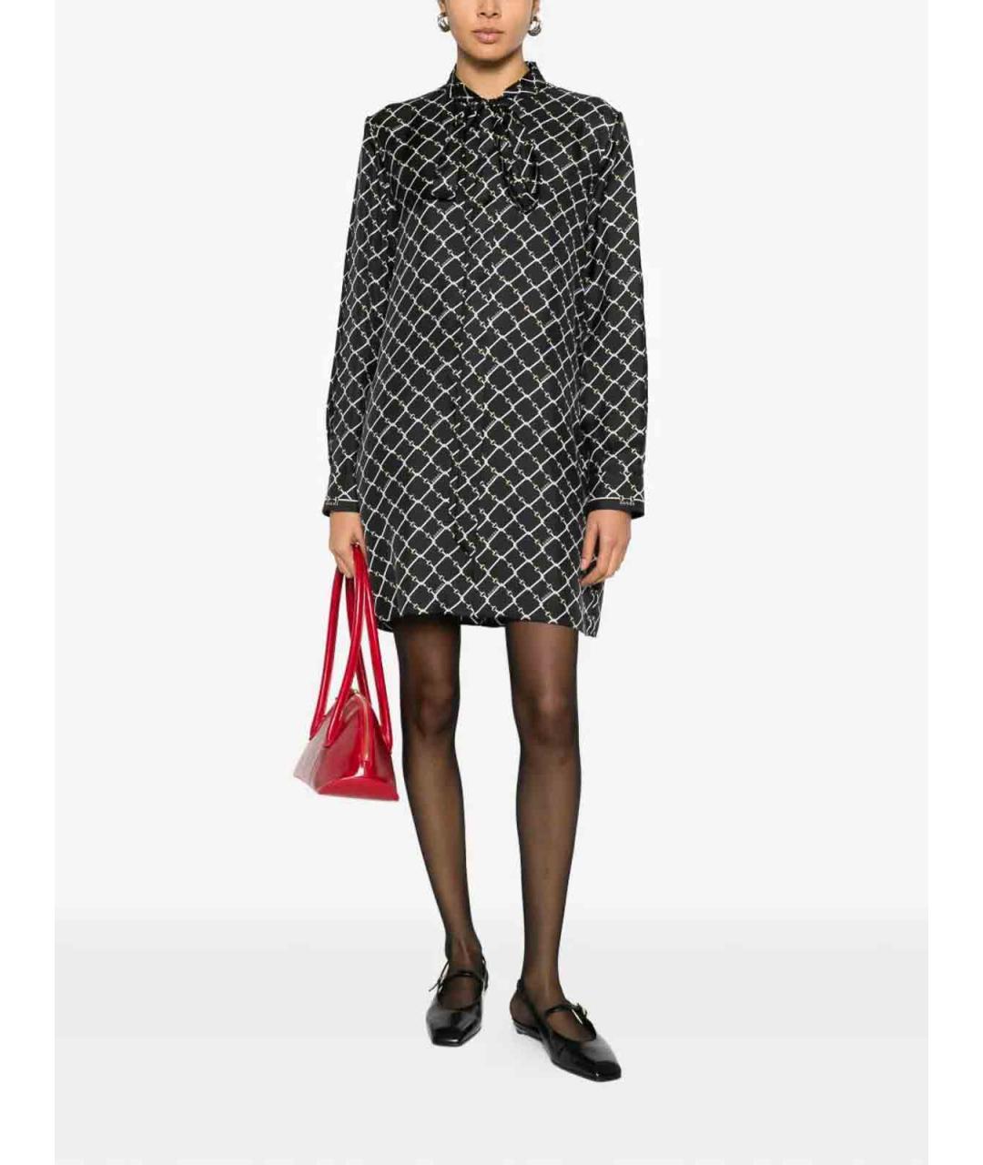 GUCCI Черное шелковое повседневное платье, фото 4