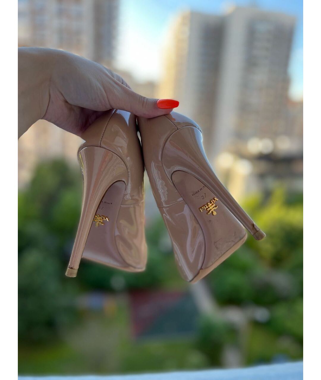 Prada cheap nude heels