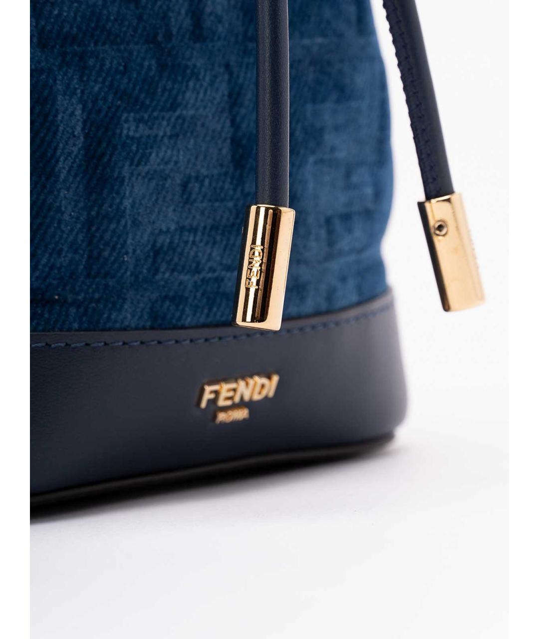 FENDI Синяя тканевая сумка через плечо, фото 5