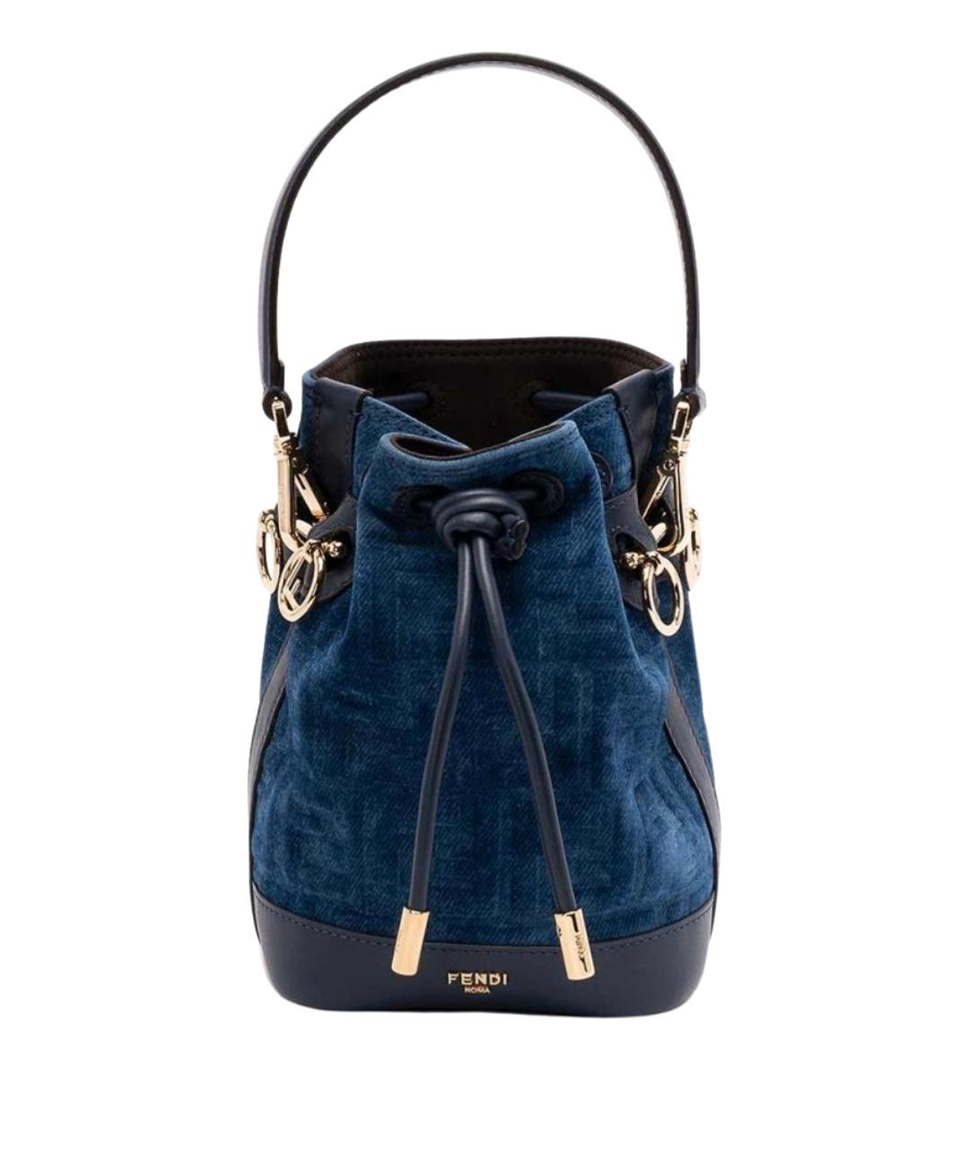 FENDI Синяя тканевая сумка через плечо, фото 1