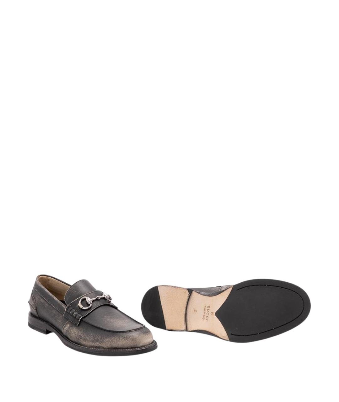 GUCCI Черные кожаные лоферы, фото 4