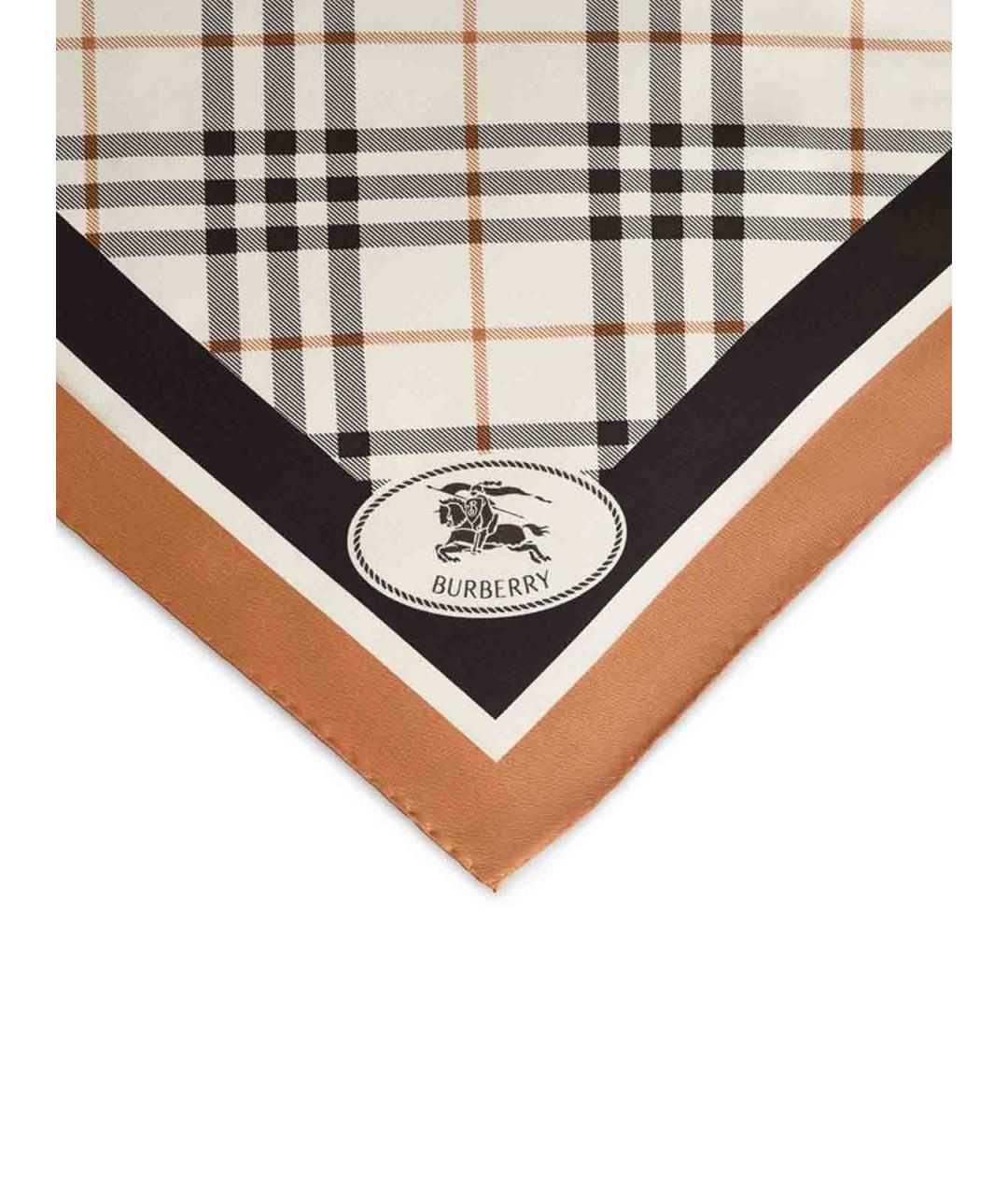 BURBERRY Белый шелковый шарф, фото 3