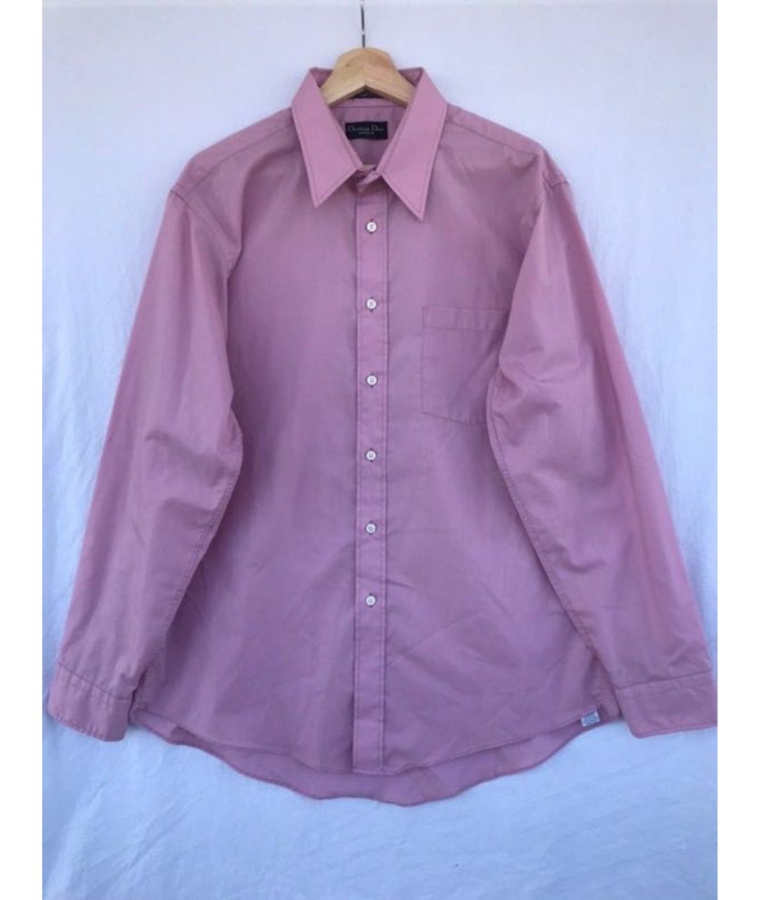 CHRISTIAN DIOR VINTAGE Розовая хлопко-полиэстеровая кэжуал рубашка, фото 5
