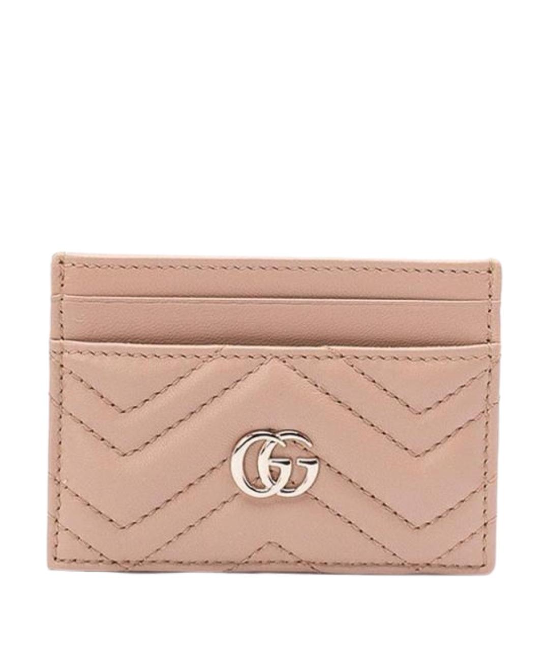 GUCCI Бежевый кожаный кардхолдер, фото 1