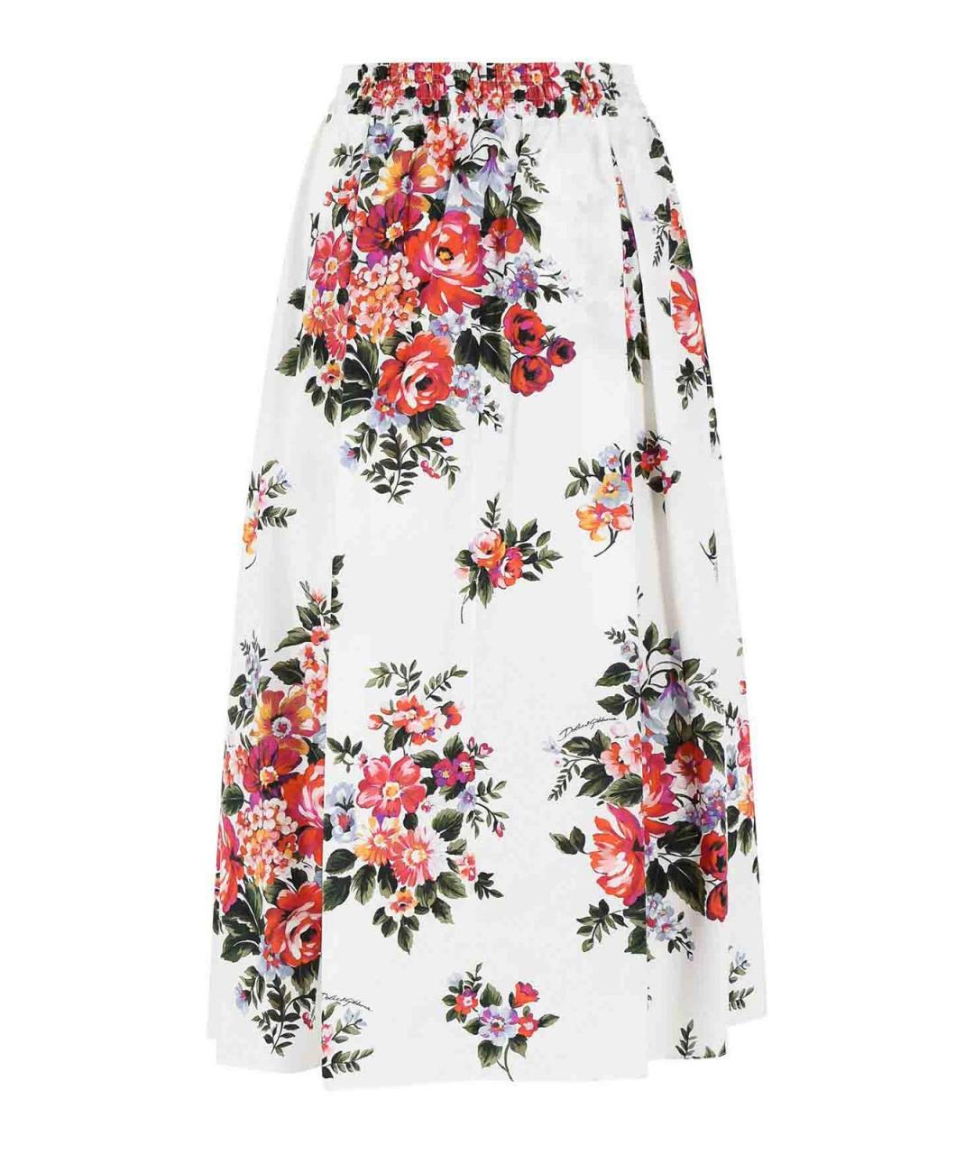 DOLCE&GABBANA Мульти хлопковая юбка миди, фото 2