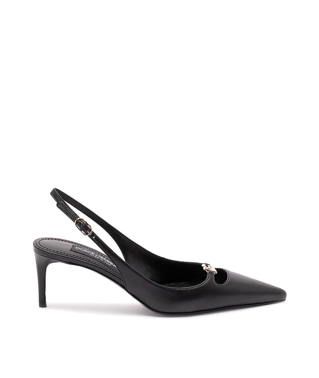 DOLCE&GABBANA Черные кожаные туфли, фото 1