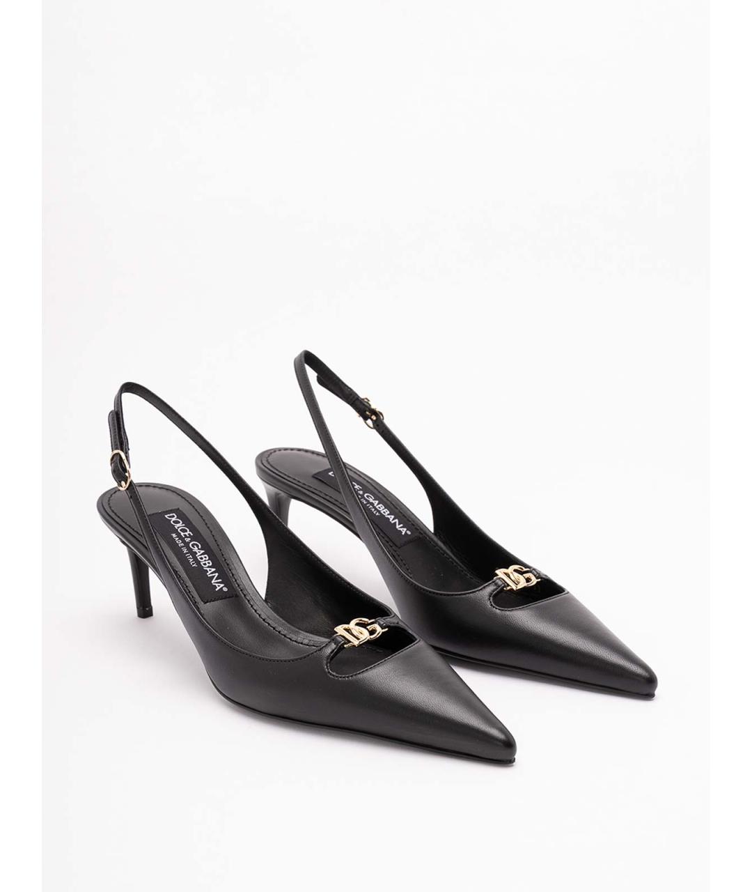 DOLCE&GABBANA Черные кожаные туфли, фото 4
