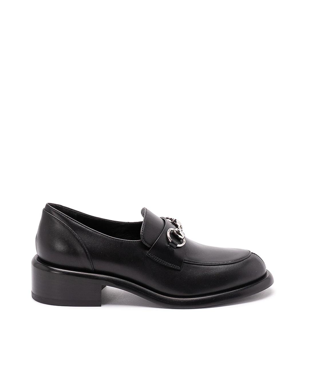 GUCCI Черные кожаные лоферы, фото 1